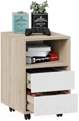 Тумба ТриЯ Выкатная тип 14 (дуб сонома/белый ясень)