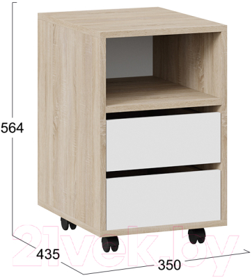 Тумба ТриЯ Выкатная тип 14 (дуб сонома/белый ясень)