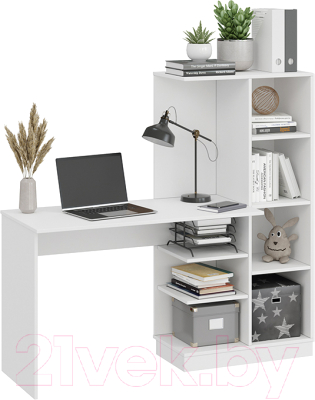 Компьютерный стол ТриЯ Бейсик (белый)