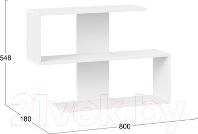 Полка ТриЯ Diamond тип 1 (белый ясень)