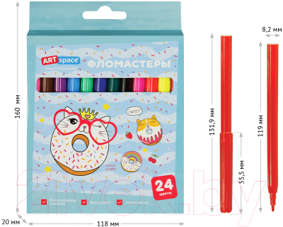 Фломастеры ArtSpace Кот-сластена / WP24_27022