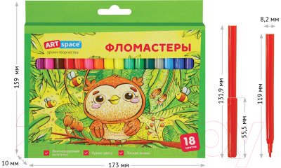 Фломастеры ArtSpace Милые зверушки / WP18_26926