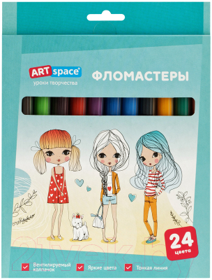 Фломастеры ArtSpace Модницы / WP_71672 - фото
