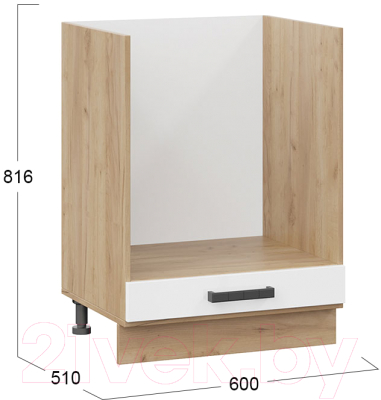 Шкаф под духовку ТриЯ Детройт исп.2 1Н6Б (дуб крафт золотой/белый глянец)