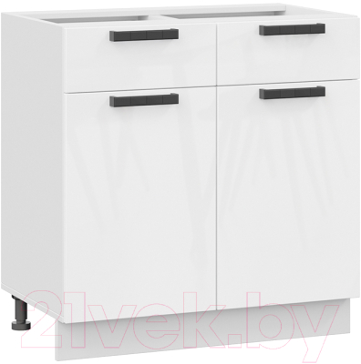 Шкаф-стол кухонный ТриЯ Детройт исп.2 1Н8Я1 (белый/белый глянец) - фото