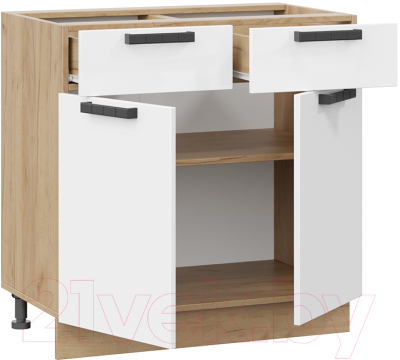 Шкаф-стол кухонный ТриЯ Детройт исп.2 1Н8Я1 (дуб крафт золотой/белый глянец)