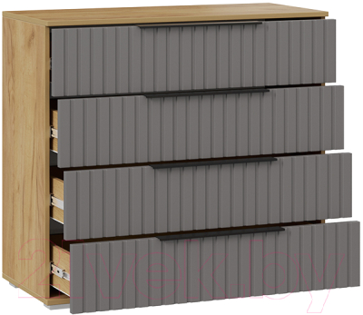 Комод ТриЯ Хилтон (дуб крафт золотой/графит матовый)