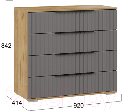 Комод ТриЯ Хилтон (дуб крафт золотой/графит матовый)