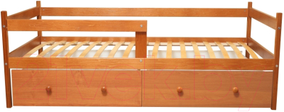 Кровать-тахта детская Можга Р425Э с бортиком и ящиками - фото