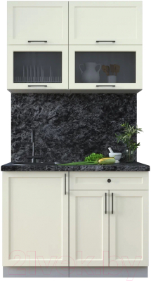 Кухонный гарнитур Интерлиния Тренд 1.1Б (белый/белый/кастилло темный) - фото