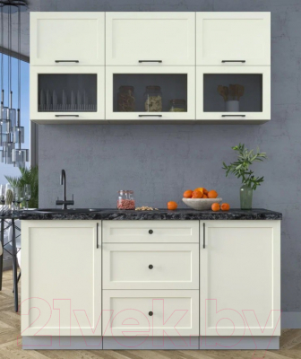 Кухонный гарнитур Интерлиния Тренд 1.6Б (белый/белый/кастилло темный)