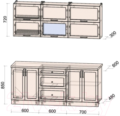 Готовая кухня Интерлиния Тренд 1.9Б