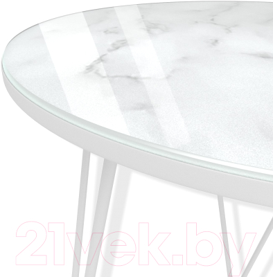 Журнальный столик Sheffilton SHT-CT27 (белый муар/белый мрамор)
