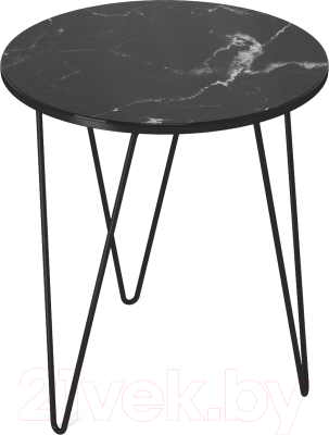 Журнальный столик Sheffilton SHT-CT27 (черный муар/черный мрамор) - фото