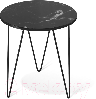 Журнальный столик Sheffilton SHT-CT27 (черный муар/черный мрамор)