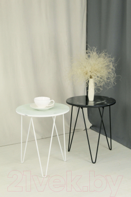 Журнальный столик Sheffilton SHT-CT27 (черный муар/черный мрамор)