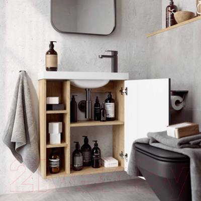 Тумба с умывальником Aqwella Alba / ALB010RDD + ALB0706WM