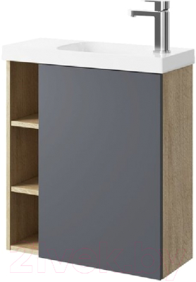 Тумба с умывальником Aqwella Alba / ALB010RDD + ALB0706GRМ - фото