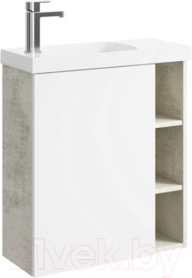 Тумба с умывальником Aqwella Alba / ALB0106LLS + ALB0706WM - фото