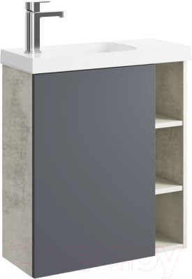 Тумба с умывальником Aqwella Alba / ALB0106LLS + ALB0706GRМ - фото