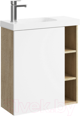 Тумба с умывальником Aqwella Alba / ALB0106LDD + ALB0706WM - фото