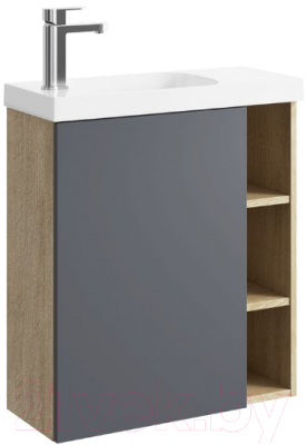 Тумба с умывальником Aqwella Alba / ALB0106LDD + ALB0706GRМ - фото