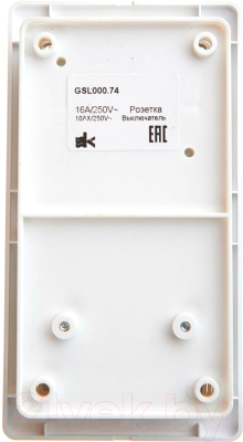 Блок выключатель+розетка Schneider Electric Glossa GSL000174