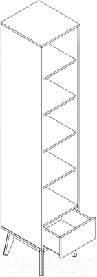 Шкаф-пенал Мебельград Калгари 1-дверный (дуб натуральный светлый/белый матовый)