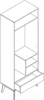 Шкаф Мебельград Калгари 2-х дверный (дуб натуральный светлый/белый матовый)