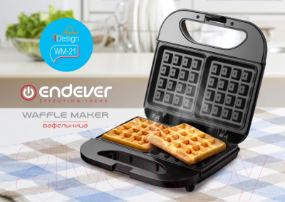 Вафельница Endever Skyline WM-21 (черный/сталь)