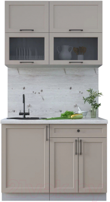 Кухонный гарнитур Интерлиния Тренд 1.1Б (луна/луна/бискайская сосна) - фото
