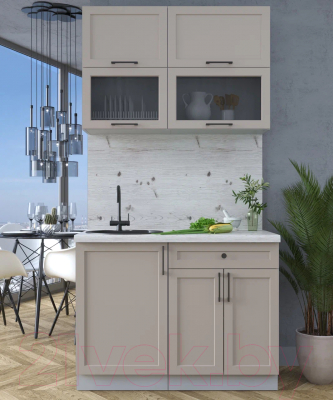 Кухонный гарнитур Интерлиния Тренд 1.1Б (луна/луна/бискайская сосна)