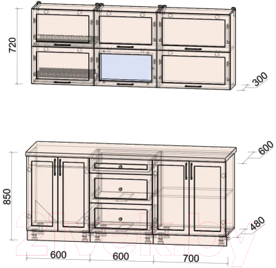 Готовая кухня Интерлиния Тренд 1.9Б