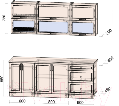 Готовая кухня Интерлиния Тренд 2.0Б