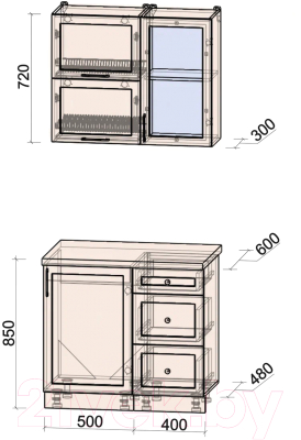 Готовая кухня Интерлиния Тренд 0.9Б