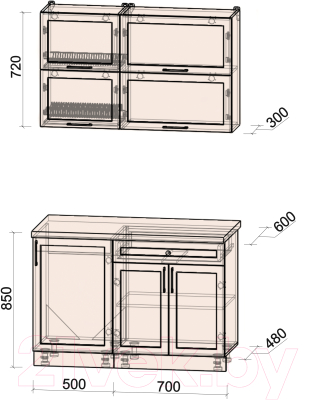 Готовая кухня Интерлиния Тренд 1.2Б
