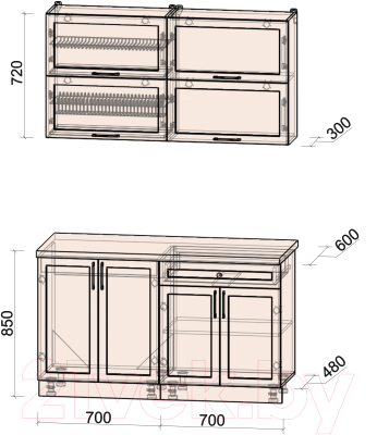 Готовая кухня Интерлиния Тренд 1.4Б