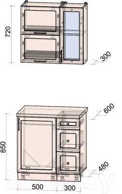 Готовая кухня Интерлиния Тренд 0.8Б