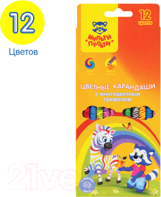 Набор цветных карандашей Мульти-пульти Енот и радуга / CP_33719