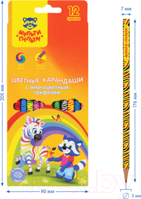 Набор цветных карандашей Мульти-пульти Енот и радуга / CP_33719