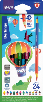 Набор цветных карандашей Berlingo SuperSoft. Duo / SSD0124 - фото