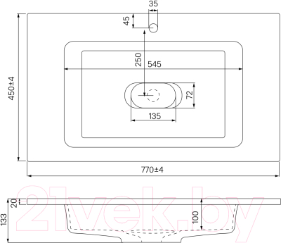 Умывальник IDDIS Optima Home 4508000i28