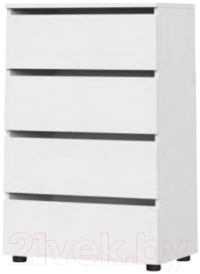 Комод NN мебель Токио 4 ящика (белый текстурный) - фото