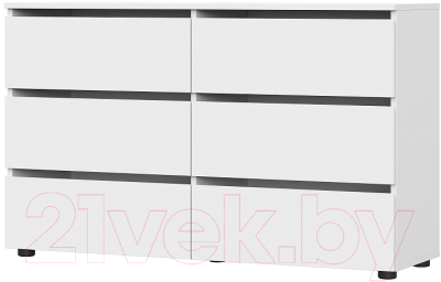 Комод NN мебель Токио 6 ящиков (белый текстурный) - фото