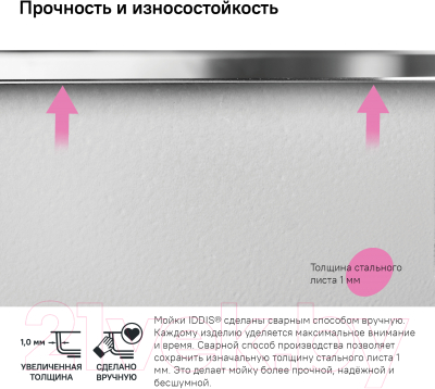 Мойка кухонная IDDIS Edifice EDI44G0i77