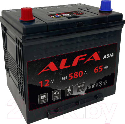 Автомобильный аккумулятор ALFA battery Asia JL 580A с бортом - фото