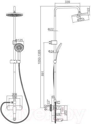 Душевая система Ledeme L2426B