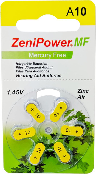 Комплект батареек ZeniPower 10 PR70 для слуховых аппаратов - фото