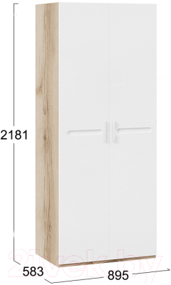 Шкаф ТриЯ Фьюжн ТД-260.07.02 (белый глянец/дуб делано)