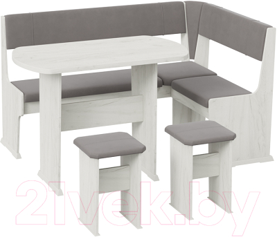 Обеденная группа ТриЯ Рио (дуб крафт белый/микровелюр Duna Steel)